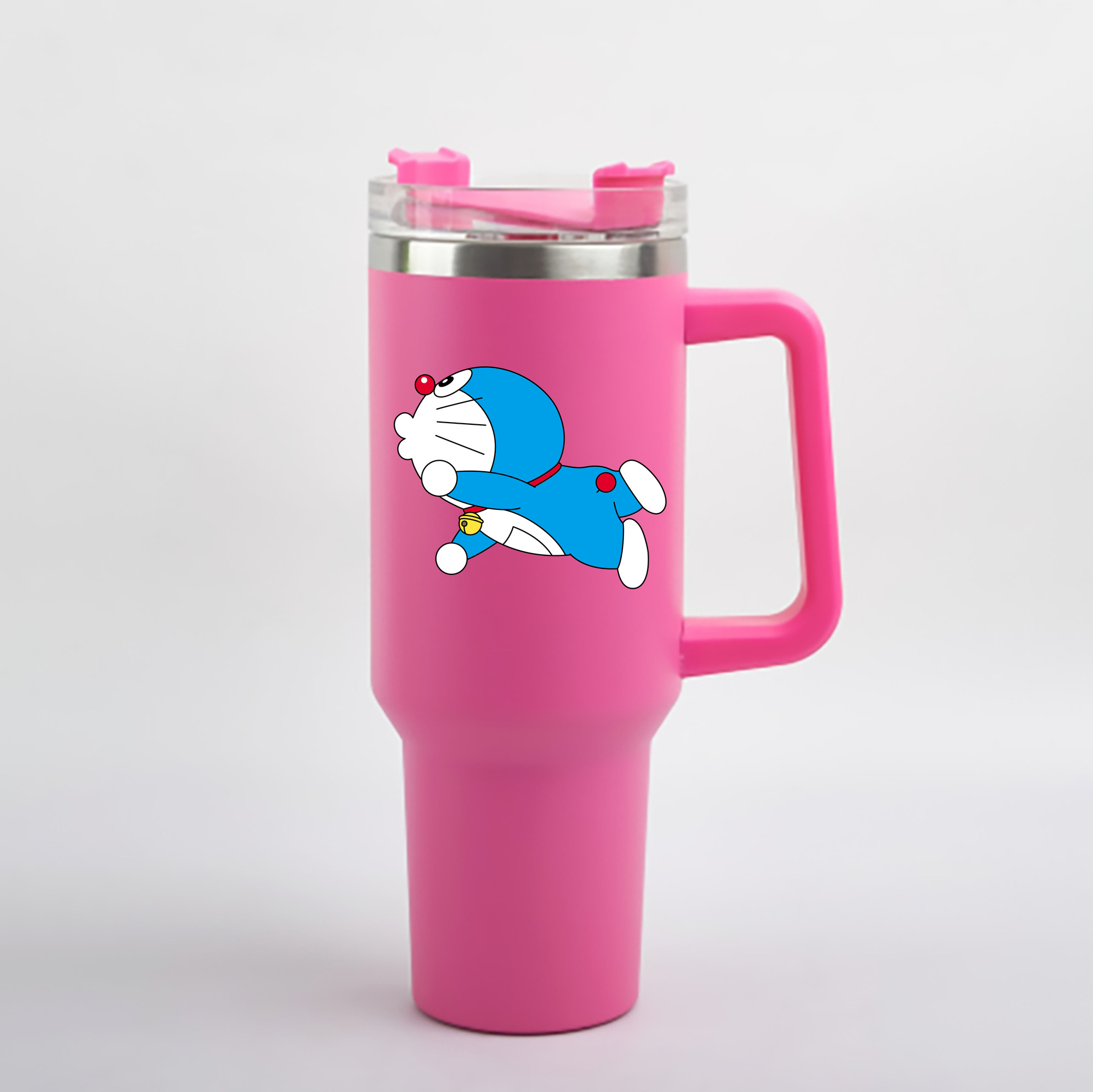 （画像用） ドラえもん Doraemon 1200mL車用タンブラー - クリスタルステッカー（プラスチックストロー付き）